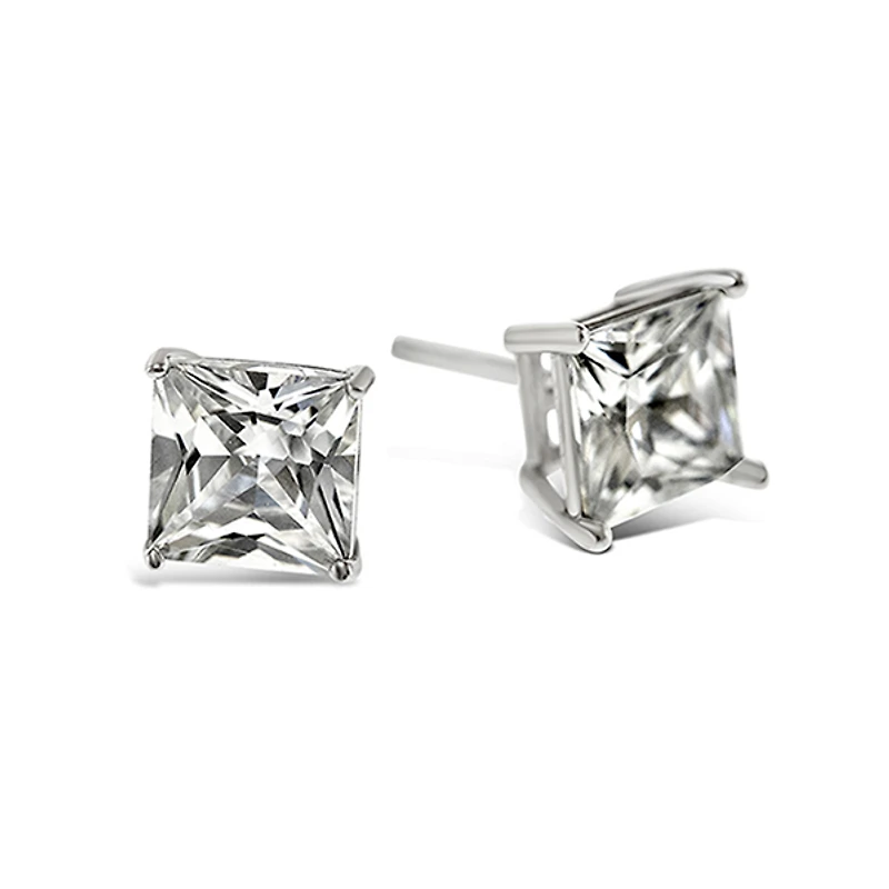Sterling Silver Cubic Zirconia Square 3mm Studs 9001470