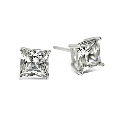 Sterling Silver Cubic Zirconia Square 3mm Studs 9001470