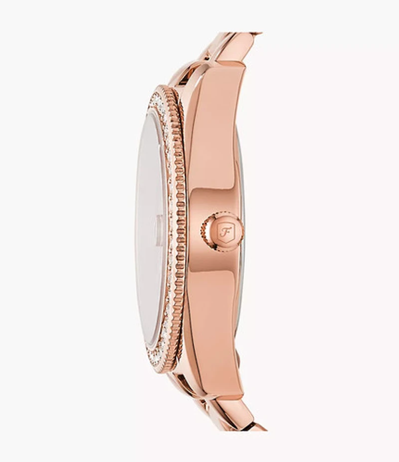 Fossil Scarlette Rose-Gold-Tone Stainless Steel Watch 130990