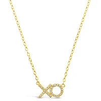 Gold Plated Sterling Silver Cubic Zirconia XO Necklace 149663