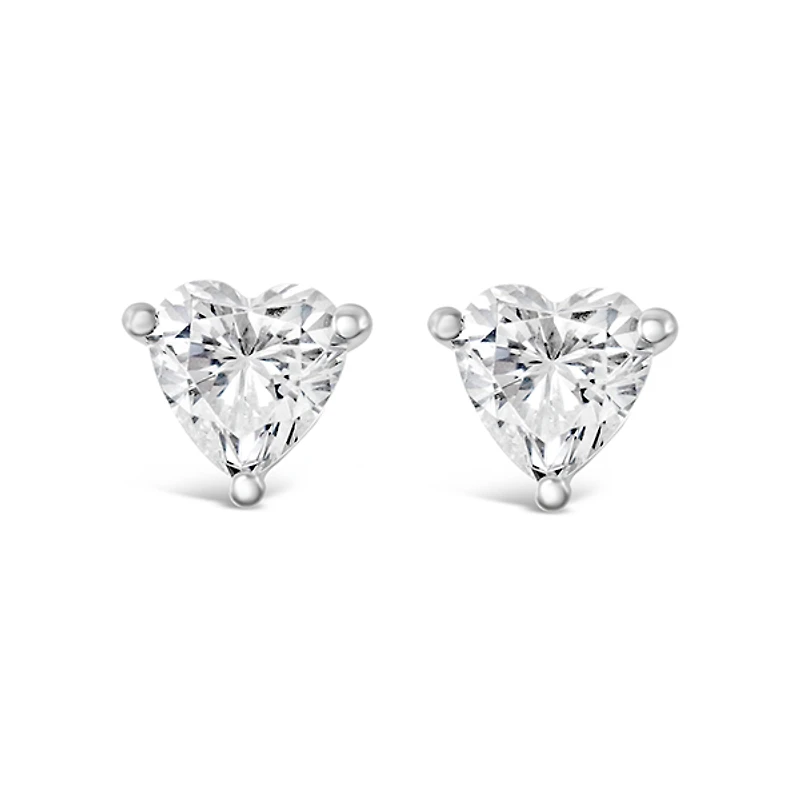 Sterling Silver Cubic Zirconia Heart 6mm Stud Earrings 148585