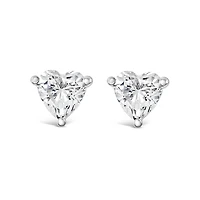 Sterling Silver Cubic Zirconia Heart 6mm Stud Earrings 148585