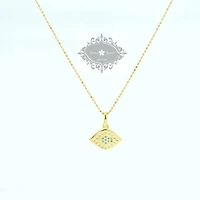 Gold Plated Sterling Silver Cubic Zirconia Evileye Necklace 147730