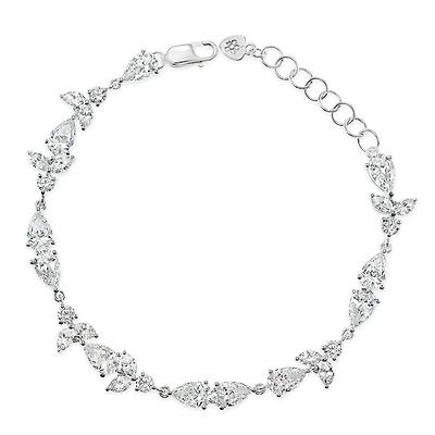 Sterling Silver Cubic Zirconia Teardrop Bracelet 141686