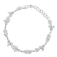 Sterling Silver Cubic Zirconia Teardrop Bracelet 141686