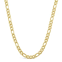 Stainless Steel Figaro 5mm Gold Necklace 142328