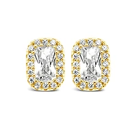 Gold Plated Sterling Silver Cubic Zirconia Earrings