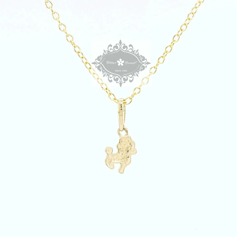 10k Yellow Gold Cubic Zirconia Dog Pendant 153729