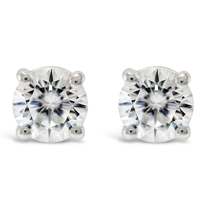 Sterling Silver Cubic Zirconia 8 Hearts 8 Arrows 9mm Studs 118061