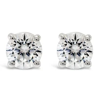 Sterling Silver Cubic Zirconia 8 Hearts 8 Arrows 9mm Studs 118061