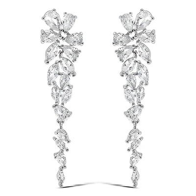 Bridal Silver Cubic Zirconia Drop Earrings 145935