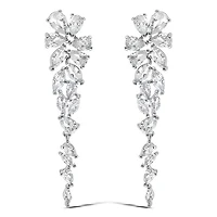 Bridal Silver Cubic Zirconia Drop Earrings 145935