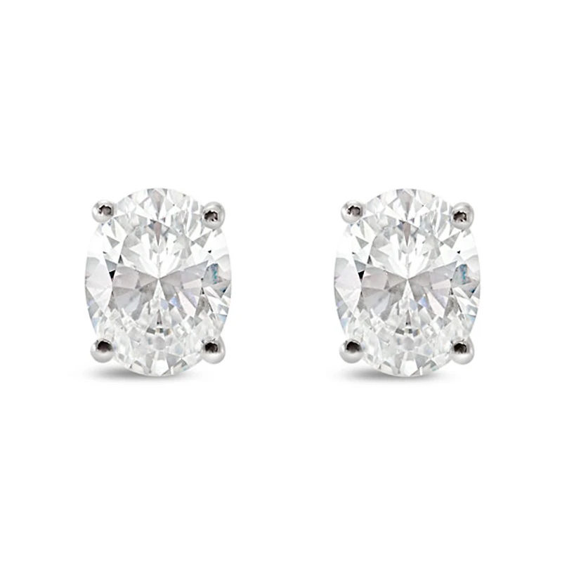 Sterling Silver Cubic Zirconia Oval 7x9mm Stud  Earrings 144938