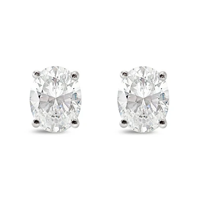 Sterling Silver Cubic Zirconia Oval 7x9mm Stud  Earrings 144938