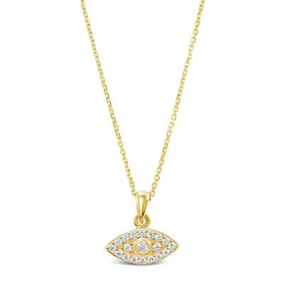 Gold Plated Sterling Silver Cubic Zirconia Necklace