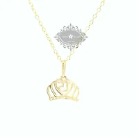 10k Yellow Gold Cubic Zirconia Crown Pendant 153735