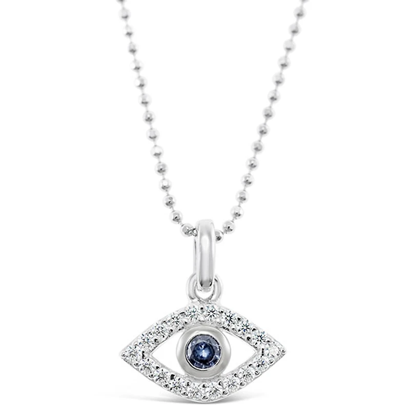 Sterling Silver Cubic Zirconia Evil Eye Necklace 143504