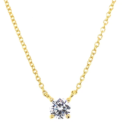 Gold Plated Sterling Silver Cubic Zirconia Round  8Heart 8Arrow Necklace 143473