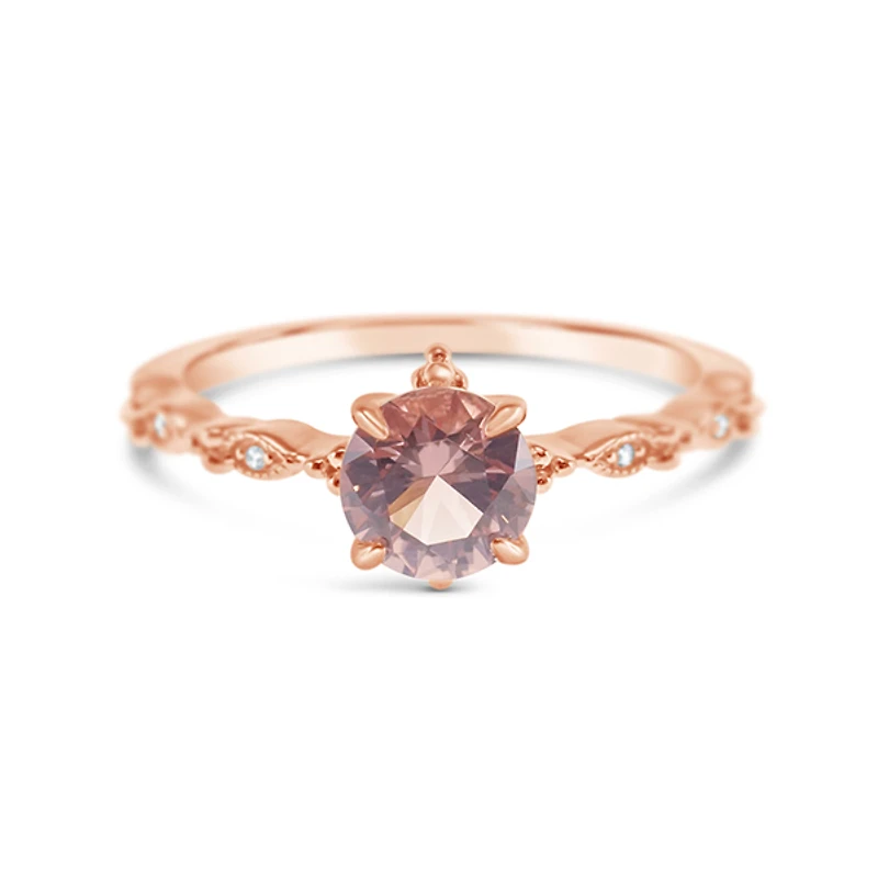 Rosegold Plated Sterling Silver Cubic Zirconia Ring