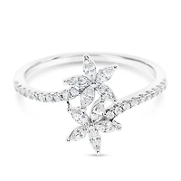 Sterling Silver Flower Cubic Zirconia Ring 153106