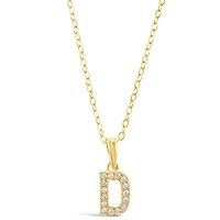 Gold Plated Sterling Silver Cubic Zirconia Initial D Necklace 147937