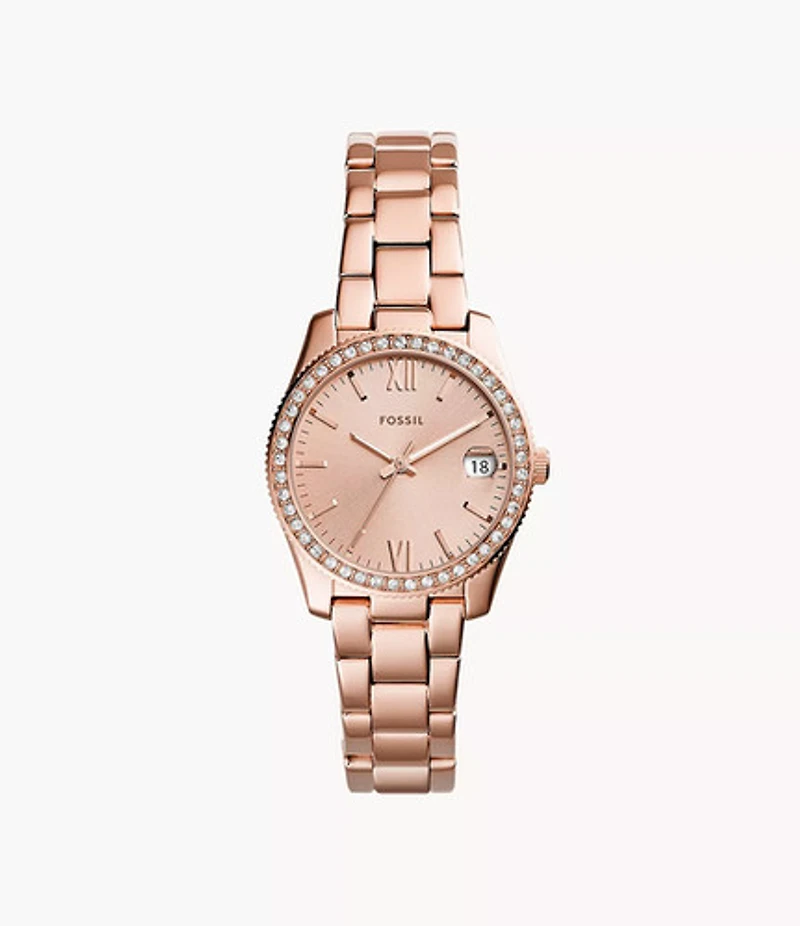 Fossil Scarlette Rose-Gold-Tone Stainless Steel Watch 130990