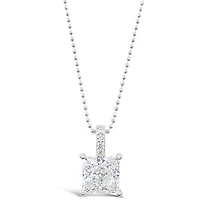 Sterling Silver Square Cubic Zirconia Necklace 147705