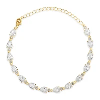 Bridal Cubic Zirconia Gold Tear Drop Bracelet 134377