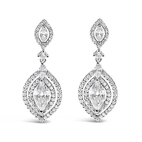 Bridal Silver Cubic Zirconia Drop Earrings 145939