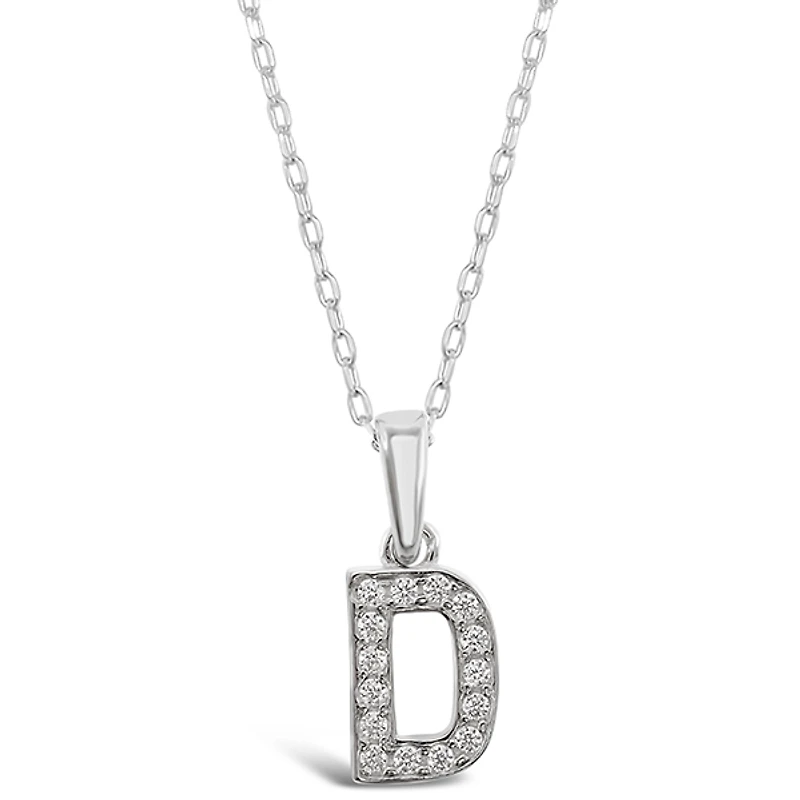 Sterling Silver Cubic Zirconia Initial D Necklace 135920