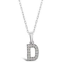 Sterling Silver Cubic Zirconia Initial D Necklace 135920