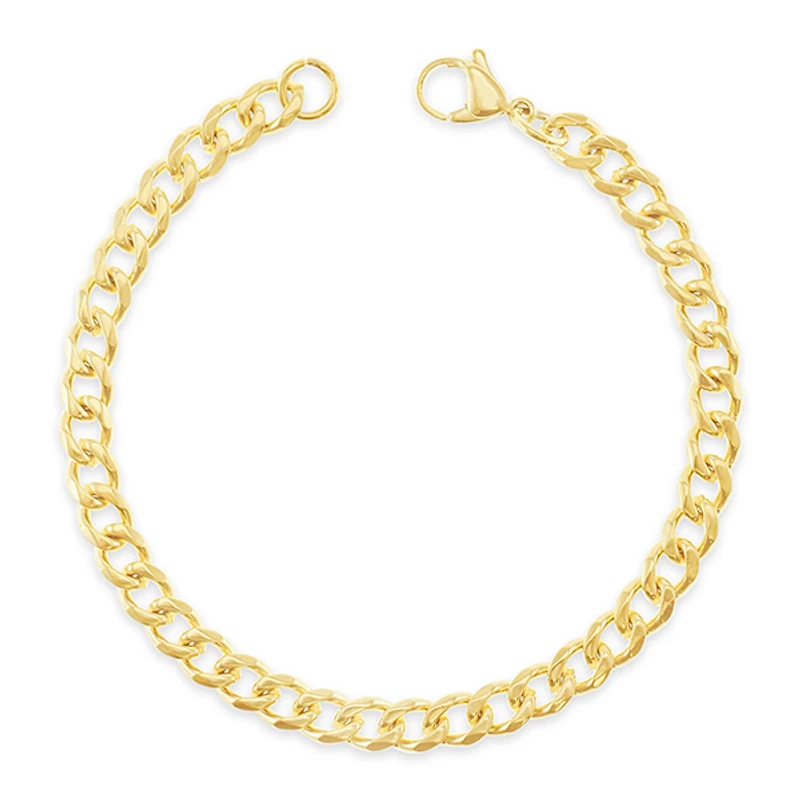 Stainless Steel Gold 5mm Cuban Link Bracelet
