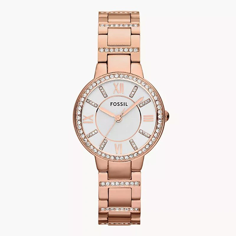 Fossil Virginia Rose-Tone Stainless Steel Watch 123680