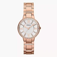 Fossil Virginia Rose-Tone Stainless Steel Watch 123680