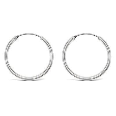 Sterling Silver Plain 25mm Hoops Earrings 141789