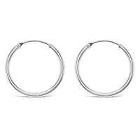 Sterling Silver Plain 25mm Hoops Earrings 141789