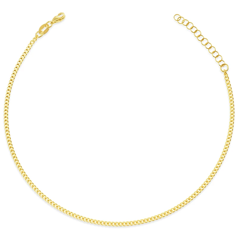 Gold Plated Sterling Silver Cuban Link Anklet 145117