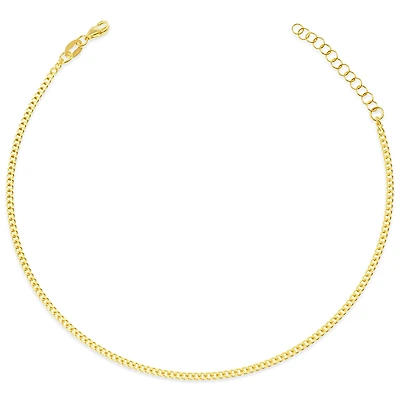Gold Plated Sterling Silver Cuban Link Anklet 145117
