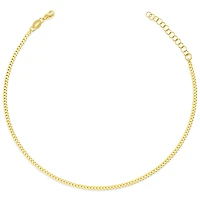 Gold Plated Sterling Silver Cuban Link Anklet 145117