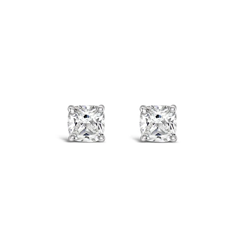 Sterling Silver Cubic Zirconia 4mm Cushion Studs 143349