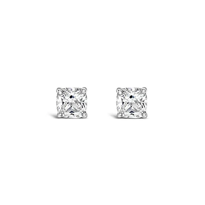 Sterling Silver Cubic Zirconia 4mm Cushion Studs 143349