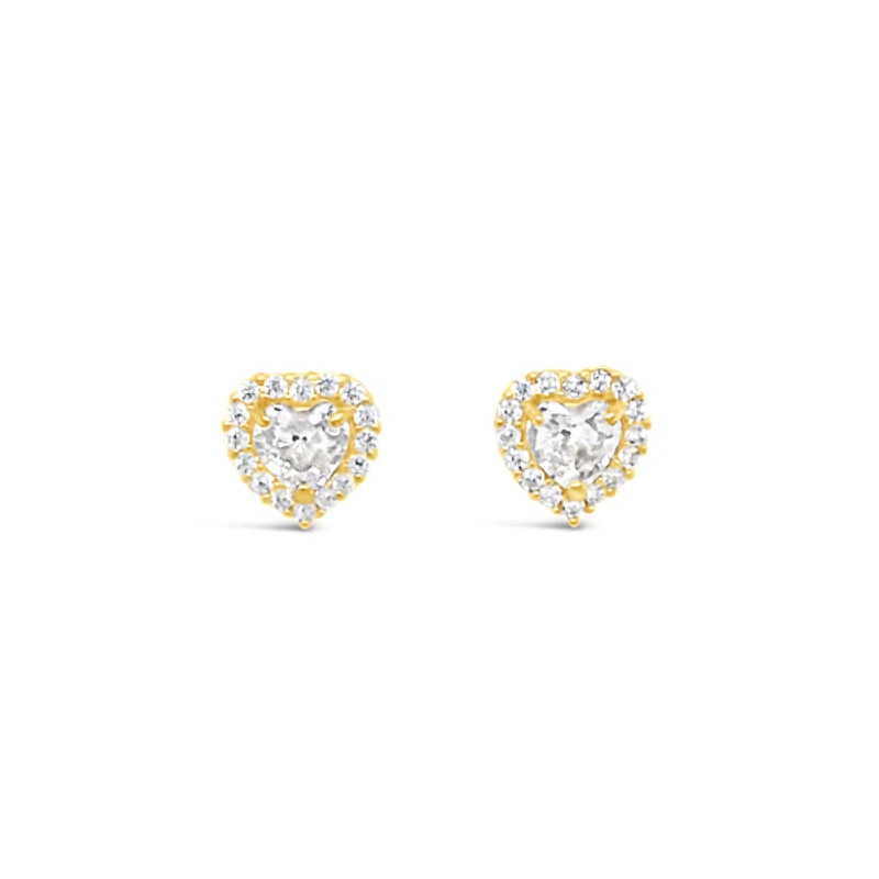 10k Yellow Gold Cubic Zirconia Studs Earrings