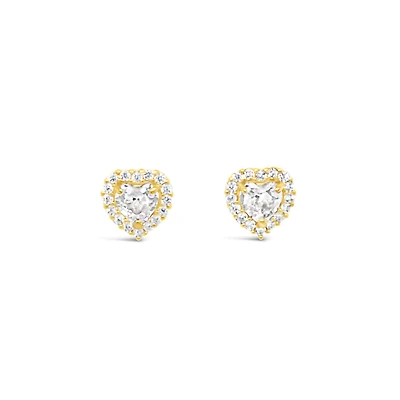 10k Yellow Gold Cubic Zirconia Studs Earrings