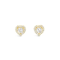 10k Yellow Gold Cubic Zirconia Studs Earrings