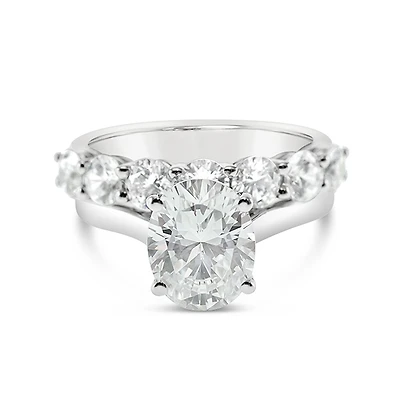 Sterling Silver Cubic Zirconia Oval Cut Set Ring 143492