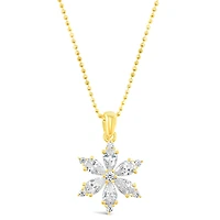 Gold Plated Sterling Silver Snow Flake Cubic Zirconia Necklace 153290
