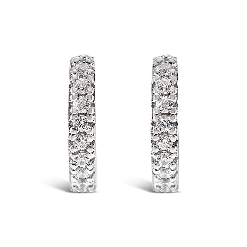 Sterling Silver Cubic Zirconia Huggies 132842