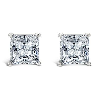 Sterling Silver Cubic Zirconia Princess Cut 9mm Studs 118051