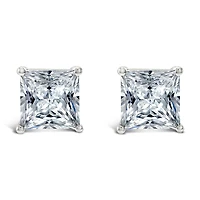 Sterling Silver Cubic Zirconia Princess Cut 9mm Studs 118051