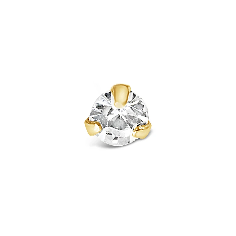 Gold Plated Sterling Silver Crystal 2mm Ball End Nose Stud 136707